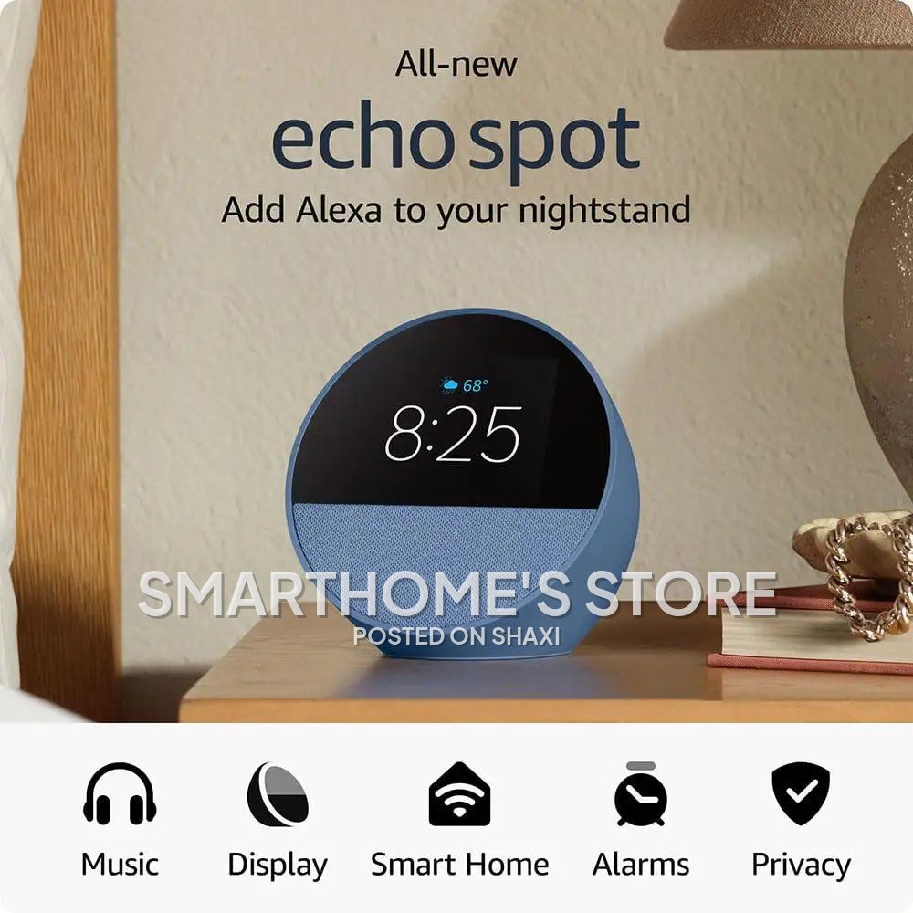 All-New Amazon Echo Spot (2024) – Smart Alarm Clock with Alexa and Vibrant Sound photo 1