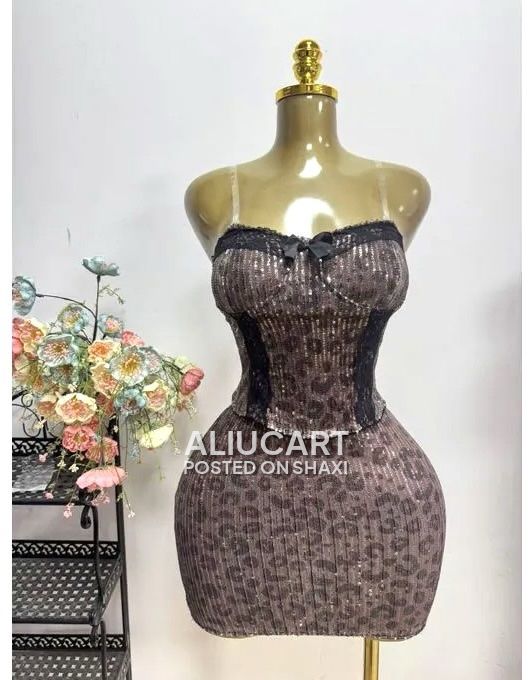 Yolanda Leopard Sequin Women’s Bodycon Party Dress – Elegant Fashion Dress photo 3