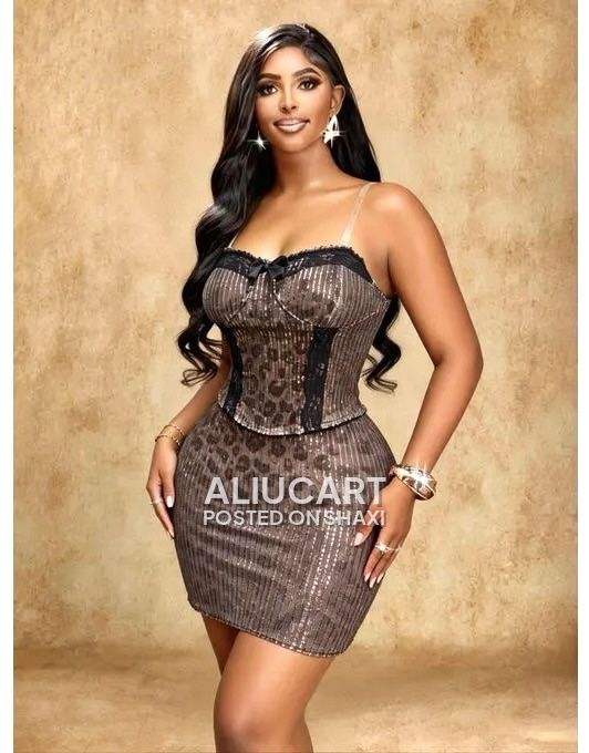Yolanda Leopard Sequin Women’s Bodycon Party Dress – Elegant Fashion Dress photo 1