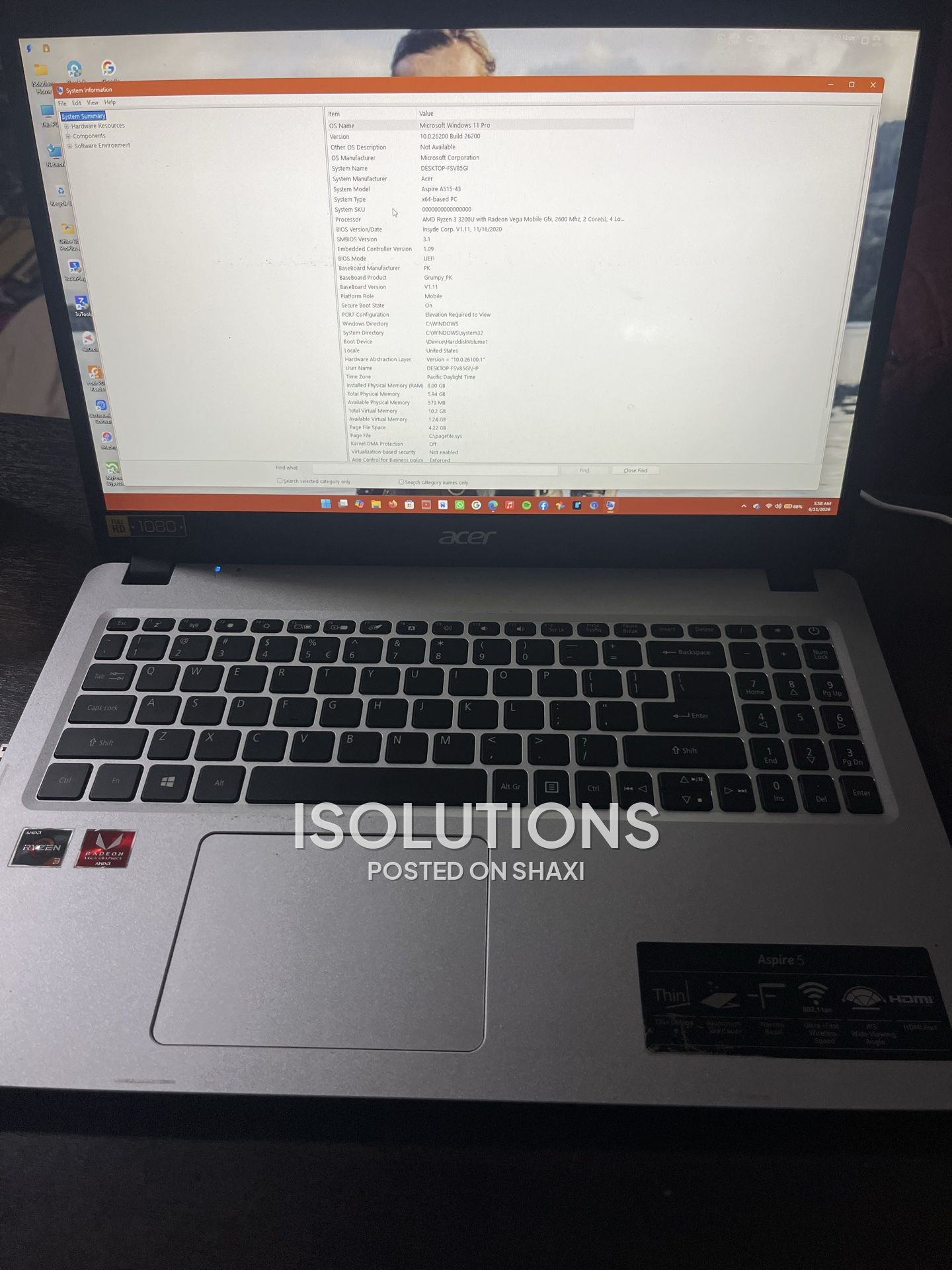 Acer Aspire A515-43 RAM 8 HARD 500 + SSD 128 AMD Processor photo 1