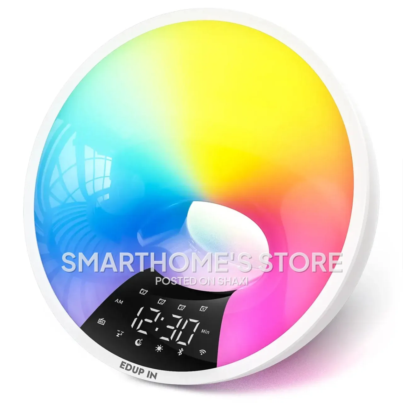 Smart Sunrise Alarm Clock with Alexa, Google Home, Wi-Fi, and 7-Color Atmosphere Lighting. photo 2