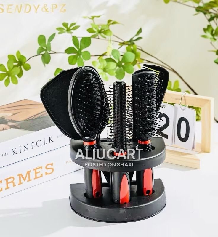 5-in-1 Hair Brush & Comb Set with Mirror and Storage Stand photo 2