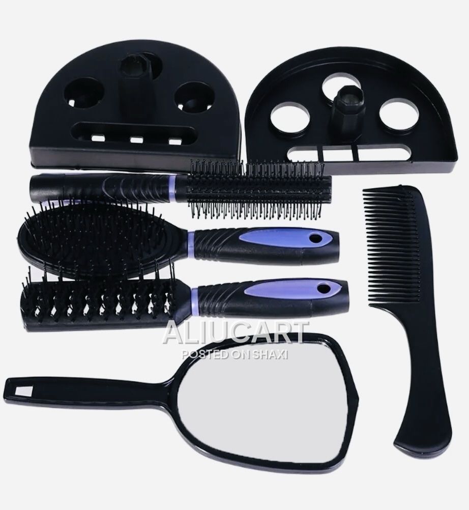 5-in-1 Hair Brush & Comb Set with Mirror and Storage Stand photo 9