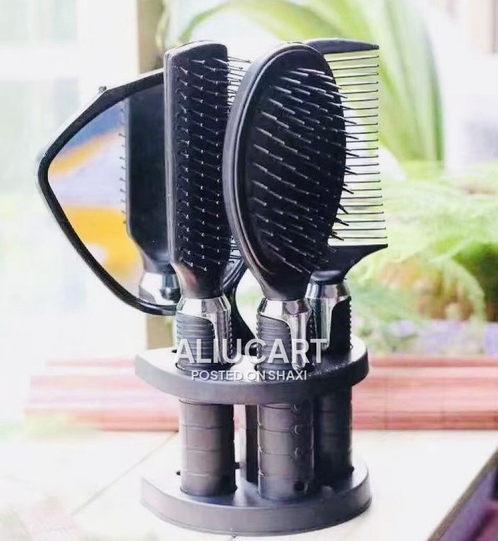 5-in-1 Hair Brush & Comb Set with Mirror and Storage Stand photo 1