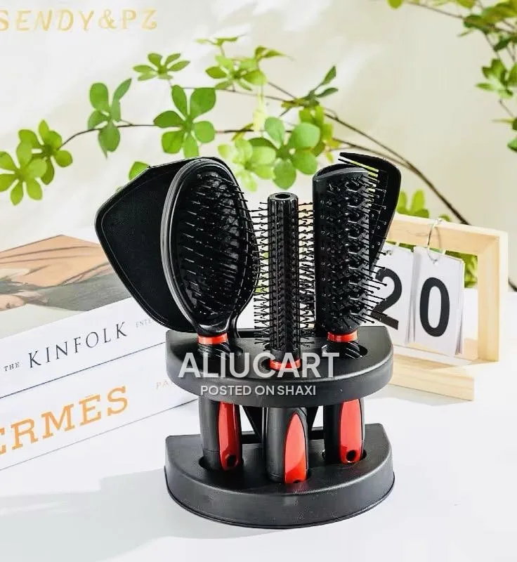 5-in-1 Hair Brush & Comb Set with Mirror and Storage Stand photo 2
