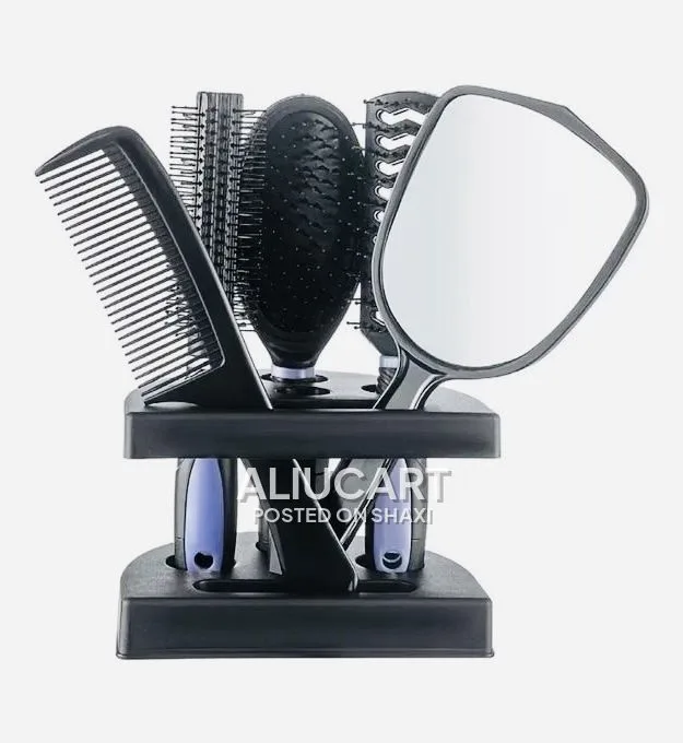 5-in-1 Hair Brush & Comb Set with Mirror and Storage Stand photo 4