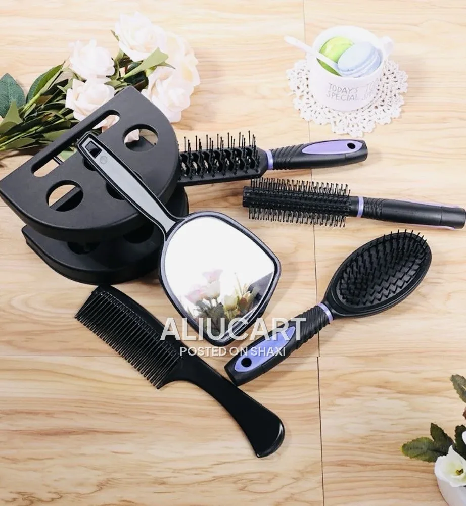 5-in-1 Hair Brush & Comb Set with Mirror and Storage Stand photo 10