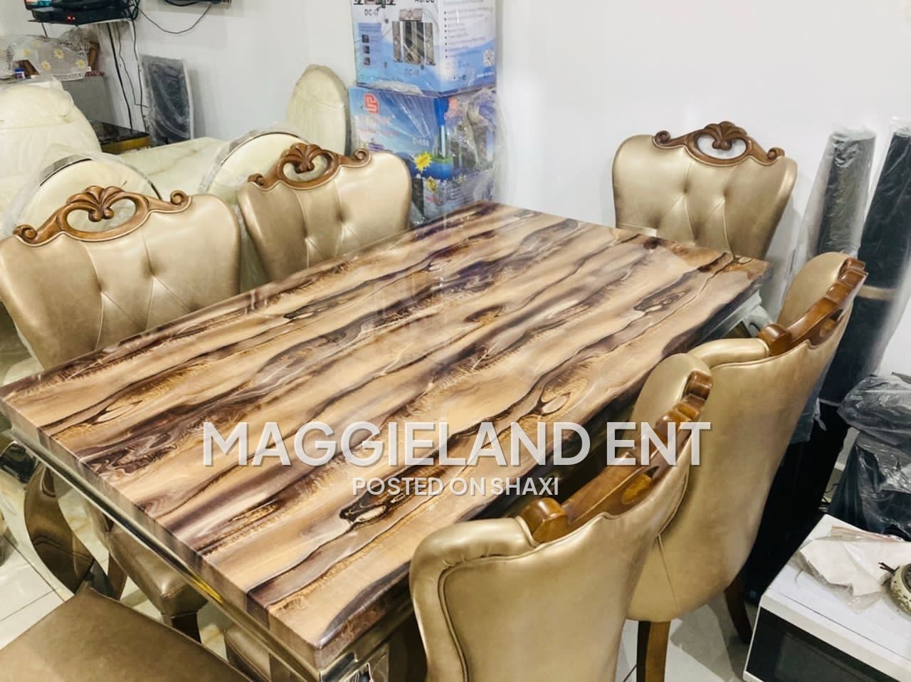 Fine Turkish Marble stone Dinning Table set photo 4