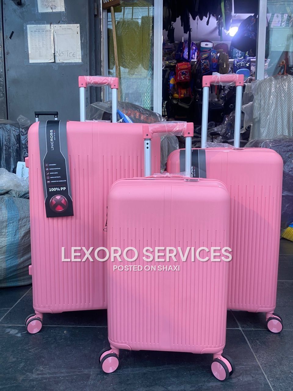 3 in 1 Luxury Unbreakable Unicross Pink Hardshell Spinner Bags photo 1