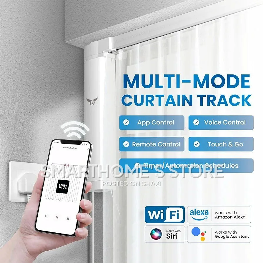 Remote Control Wi-Fi Smart Curtain Motor With 5M Rail Track photo 3