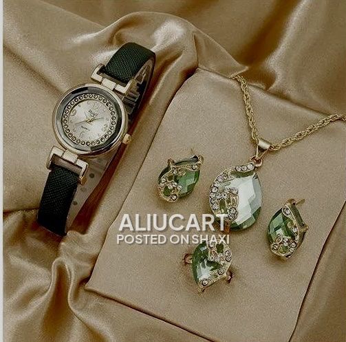 4-Piece Women’s Watch & Jewelry Gift Set – Watch, Necklace, Earrings & Ring photo 1