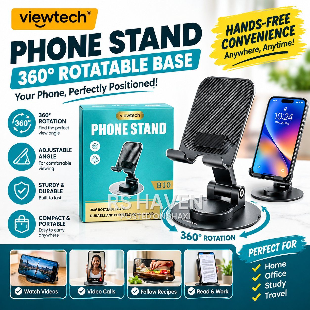 Viewtech B10 360° Rotatable Metal Phone Stand photo 1