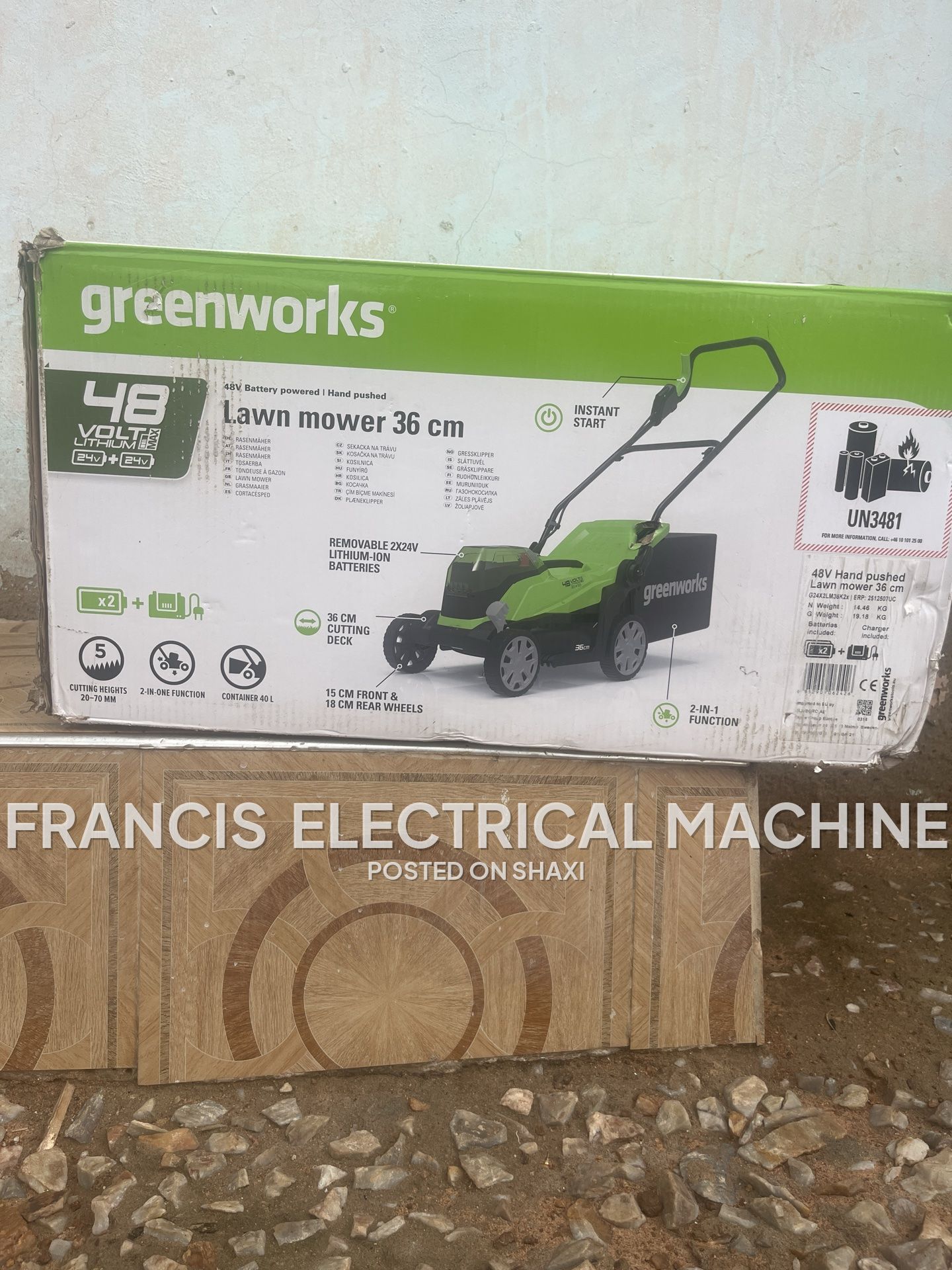 Greenlawn mover 36cm /volt lithium max 24v cutting Height 20-70mm photo 1