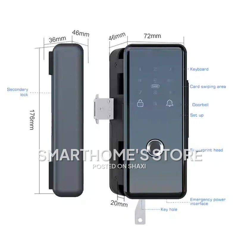SmartGuard Elite: Tuya-Powered Fingerprint Smart Lock for Frameless Glass Doors photo 4