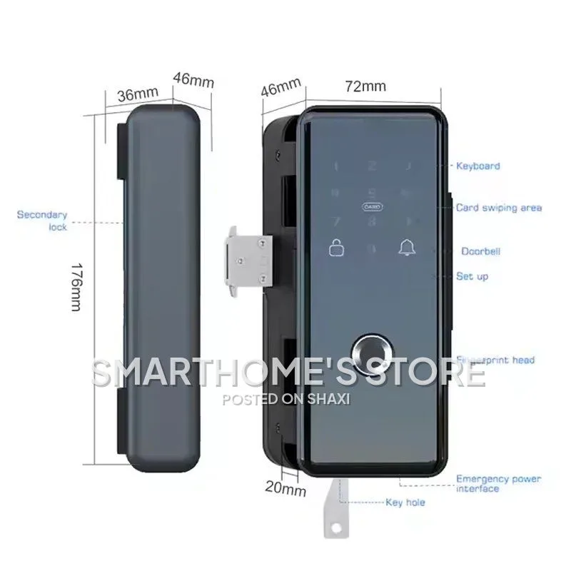 SmartGuard Elite: Tuya-Powered Fingerprint Smart Lock for Frameless Glass Doors photo 4