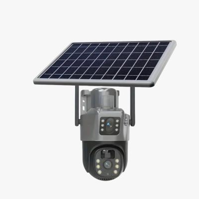4G Sim Solar Powered Outdoor Security Camera | Dual Lens CCTV Dome | O-Kam App Support