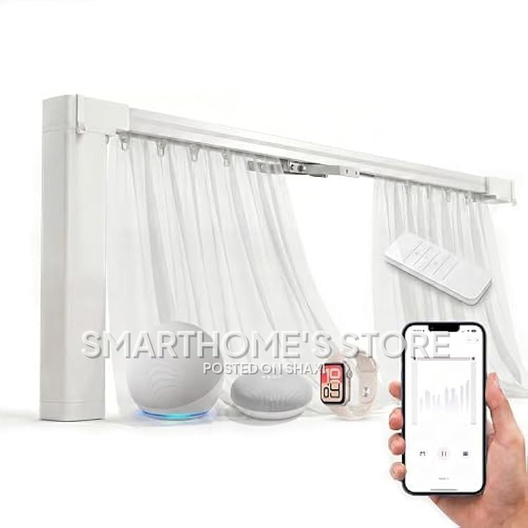 Remote Control Wi-Fi Smart Curtain Motor With 8M Rail Track. photo 1