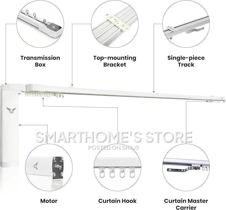 Remote Control Wi-Fi Smart Curtain Motor With 8M Rail Track. photo 5