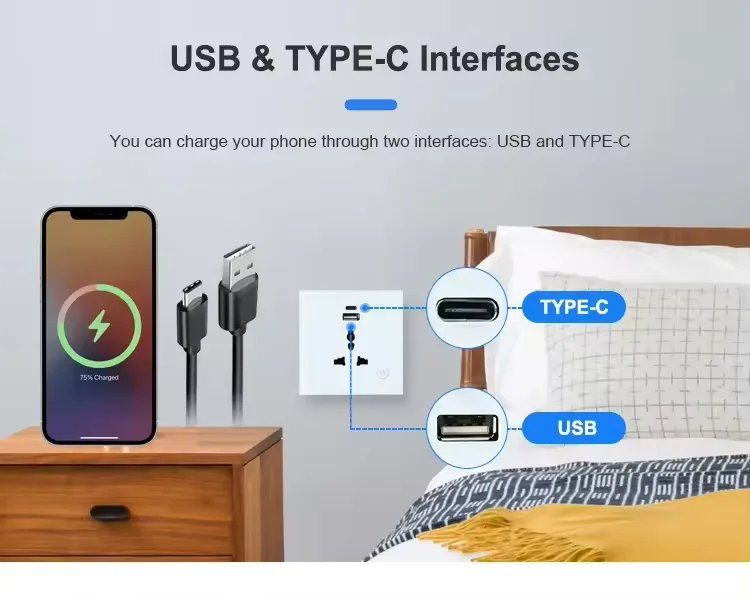 Smart Wall Single Sockets with USB & USB-C photo 4