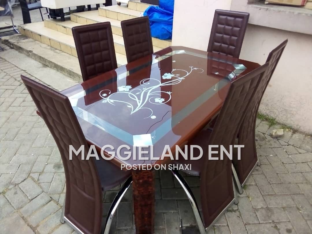 Wooden and Glass Dinning Table set photo 2