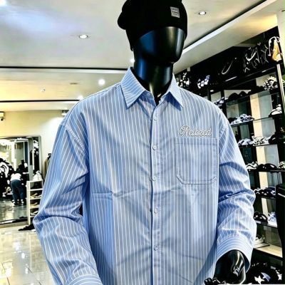 Relaxed branded sleeves striped shirts