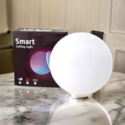 Smart RGB LED Ceiling Light, 24W WiFi Alexa Google Compatible, Dimmable with Music Sync & 16M Colors.