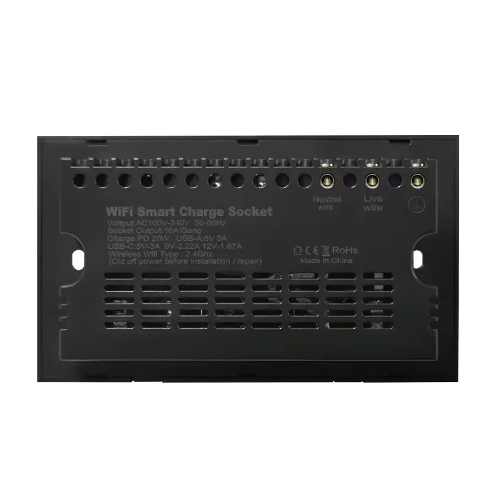 Smart Wall Double Sockets with USB & USB-C photo 3