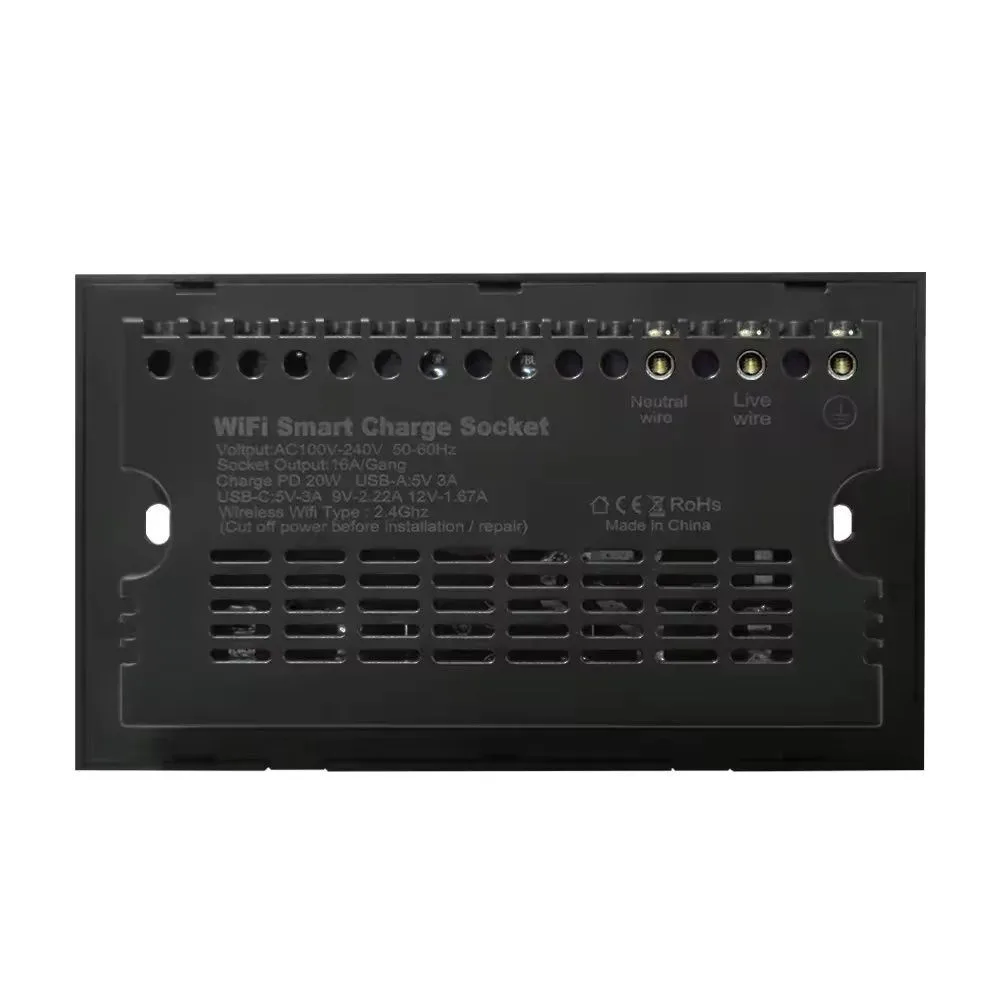 Smart Wall Double Sockets with USB & USB-C photo 3