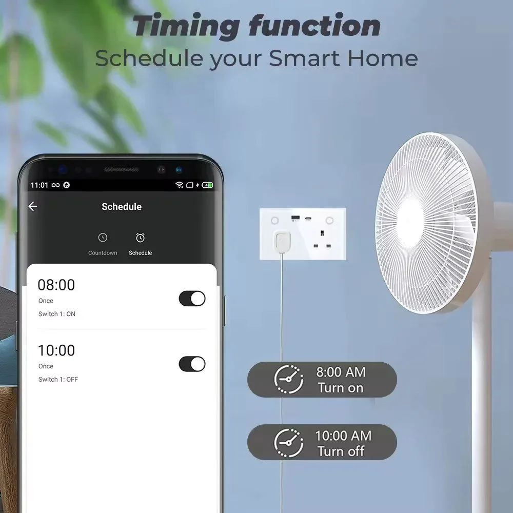 Smart Wall Double Sockets with USB & USB-C photo 5